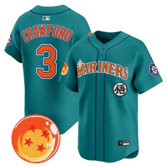 Men's Seattle Mariners x Dragon Ball Vapor Premier Limited Jersey - All Stitched J.P. Crawford3