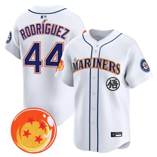 Men's Seattle Mariners x Dragon Ball Vapor Premier Limited Jersey - All Stitched Julio Rodríguez       44