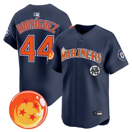 Men's Seattle Mariners x Dragon Ball Vapor Premier Limited Jersey - All Stitched Julio Rodríguez      44