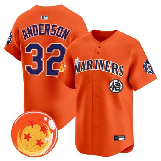 Men's Seattle Mariners x Dragon Ball Vapor Premier Limited Jersey - All Stitched Kade Anderson