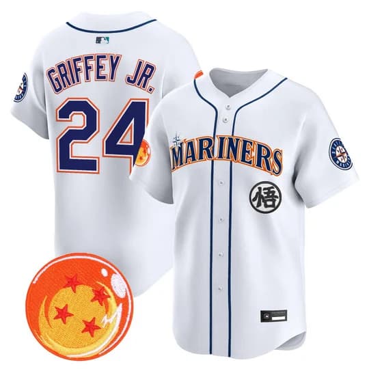 Men's Seattle Mariners x Dragon Ball Vapor Premier Limited Jersey - All Stitched Ken Griffey Jr.  # 24