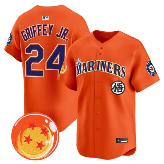 Men's Seattle Mariners x Dragon Ball Vapor Premier Limited Jersey - All Stitched Ken Griffey Jr.