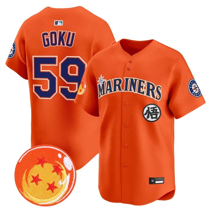 Men's Seattle Mariners x Dragon Ball Vapor Premier Limited Jersey - All Stitched Son Goku