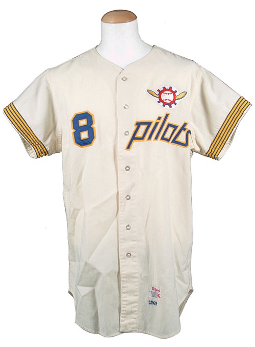 Men's Seattle Pilots #66 Mike Hegan 1969 Home Cream MITCHELL & NESS Cooperstown Throwback Baseball Jersey1