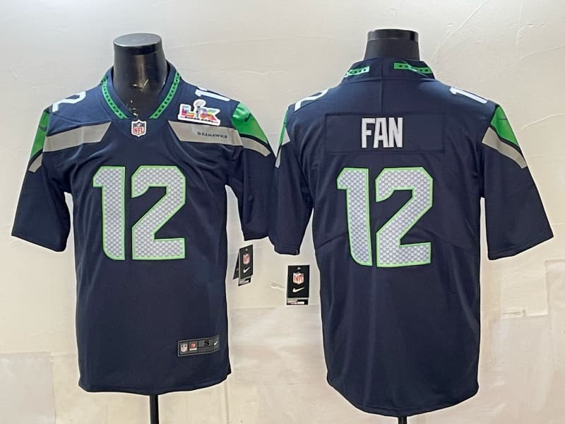 Men's Seattle Seahawks   Vapor Limited Jersey - All Stitched  12th Fan