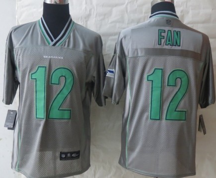 Men's Seattle Seahawks #12 Fan 2013 Gray Nik Vapor Jersey