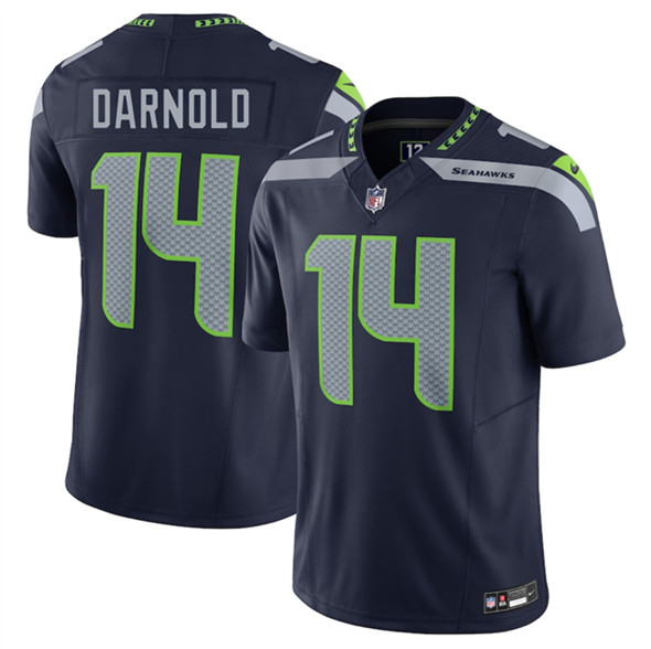 Men's Seattle Seahawks #14 Sam Darnold Navy 2024 F.U.S.E Vapor Limited Football Stitched Jersey