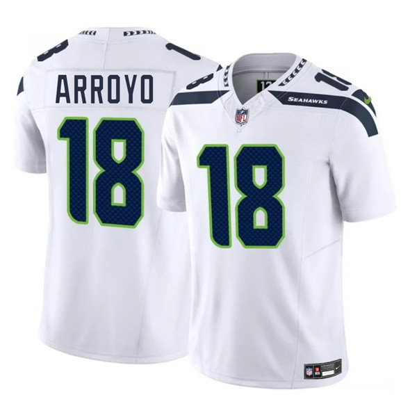 Men's Seattle Seahawks #18 Elijah Arroyo White 2025 Draft F.U.S.E. Vapor Limited Football Stitched Jersey