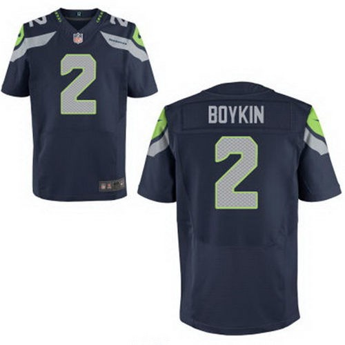 Men's Seattle Seahawks #2 Trevone Boykin Navy Blue Team Color Stitched NFL Nike Elite Jersey