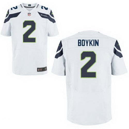 Men's Seattle Seahawks #2 Trevone Boykin White Road Stitched NFL Nike Elite Jersey