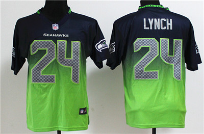 Men's Seattle Seahawks #24 Marshawn Lynch Nik Elite Drift Fashion II Jerseys