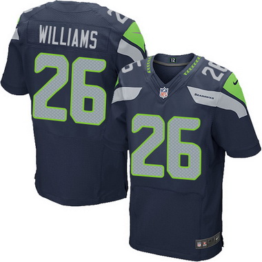 Men's Seattle Seahawks #26 Cary Williams Navy Blue Team Color NFL Nike Elite Jersey
