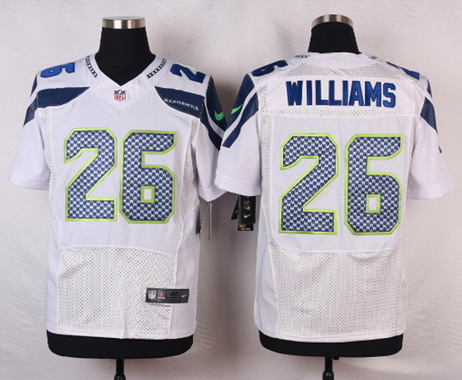 Men's Seattle Seahawks #26 Cary Williams White Road NFL Nike Elite Jerse
