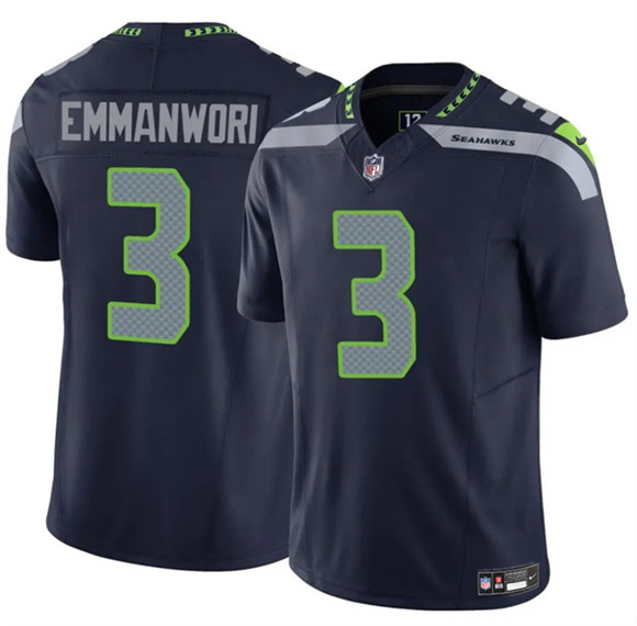 Men's Seattle Seahawks #3 Nick Emmanwori Navy 2025 F.U.S.E. Vapor Untouchable Limited Football Stitched Jersey
