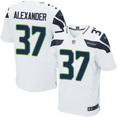 Men's Seattle Seahawks #37 Shaun Alexander White Retired Player NFL Nike Elite Jersey