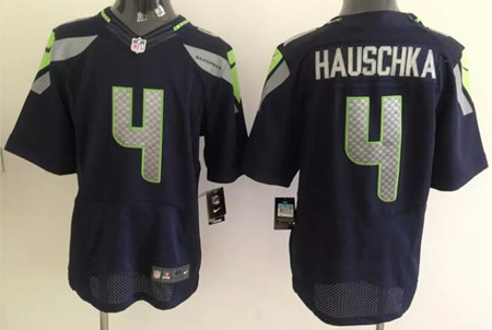 Men's Seattle Seahawks #4 Steven Hauschka Home Navy Nike Elite Jersey