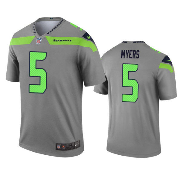 Men's Seattle Seahawks #5 Jason Myers Grey Nike Inverted Legend Jersey1