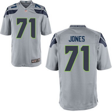 Men's Seattle Seahawks #71 Walter Jones Gray Retired Player NFL Nike Elite Jersey