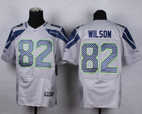 Men's Seattle Seahawks #82 Luke Willson Gray Nik Elite Jersey