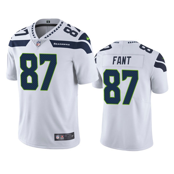 Men's Seattle Seahawks #87 Noah Fant Nike White Vapor Limited Jersey