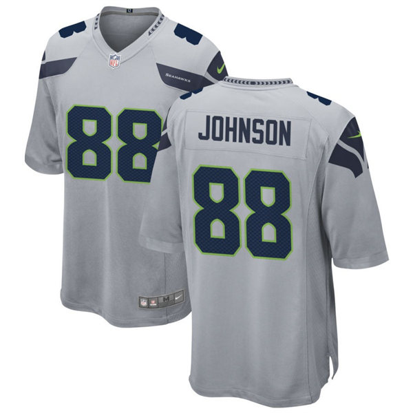 Men's Seattle Seahawks #88 Cade Johnson Nike Gray Alternate Vapor Limited Jersey