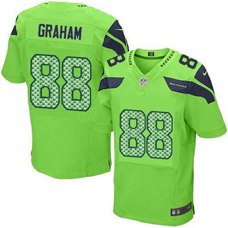 Men's Seattle Seahawks #88 Jimmy Graham Green Nike Elite Jersey