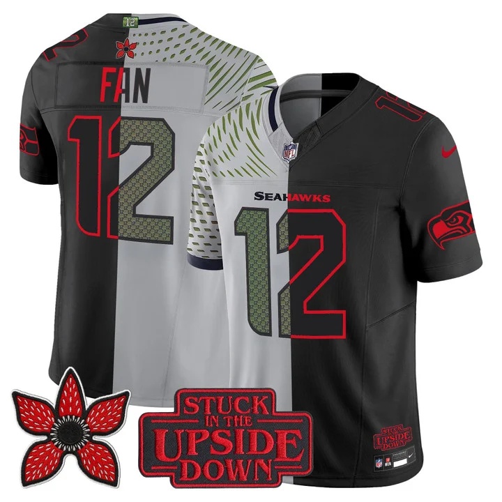 Men's Seattle Seahawks 'Upside Down Edition' Vapor Limited Jersey - All Stitched 12th Fan