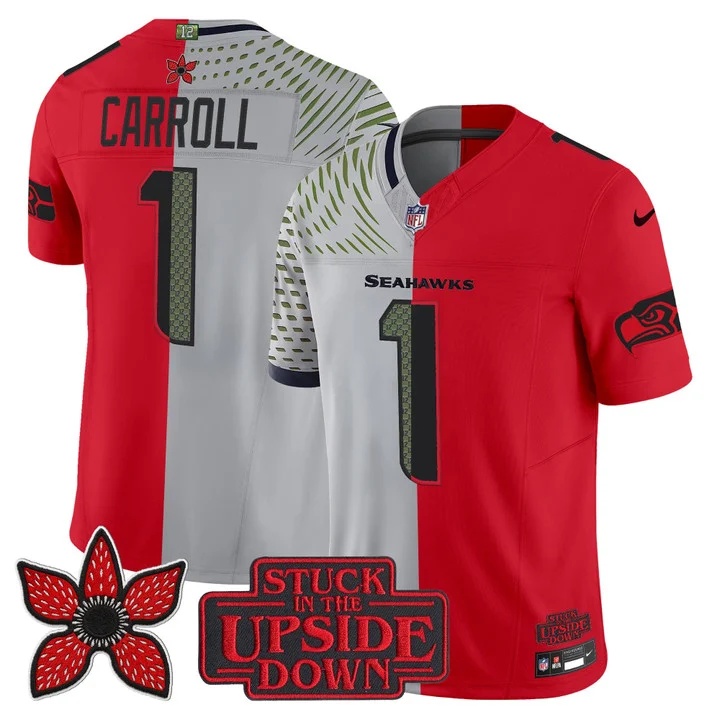 Men's Seattle Seahawks 'Upside Down Edition' Vapor Limited Jersey - All Stitched Pete Carroll  1