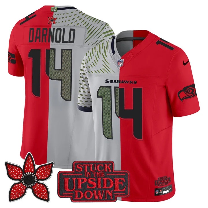 Men's Seattle Seahawks 'Upside Down Edition' Vapor Limited Jersey - All Stitched Sam Darnold  14