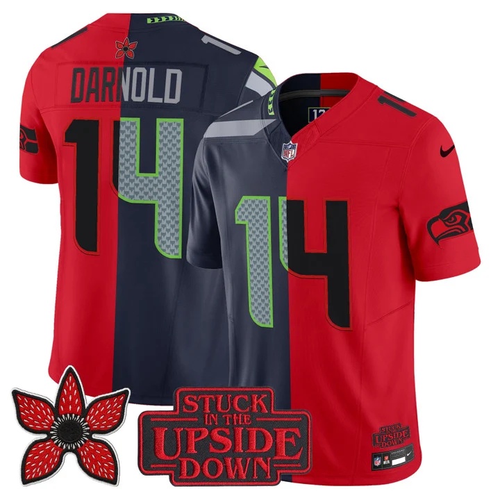 Men's Seattle Seahawks 'Upside Down Edition' Vapor Limited Jersey - All Stitched Sam Darnold #14