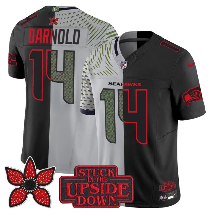 Men's Seattle Seahawks 'Upside Down Edition' Vapor Limited Jersey - All Stitched Sam Darnold 14