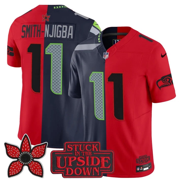 Men's Seattle Seahawks 'Upside Down Edition' Vapor Limited Jersey - All Stitched Smith-Njigba #11