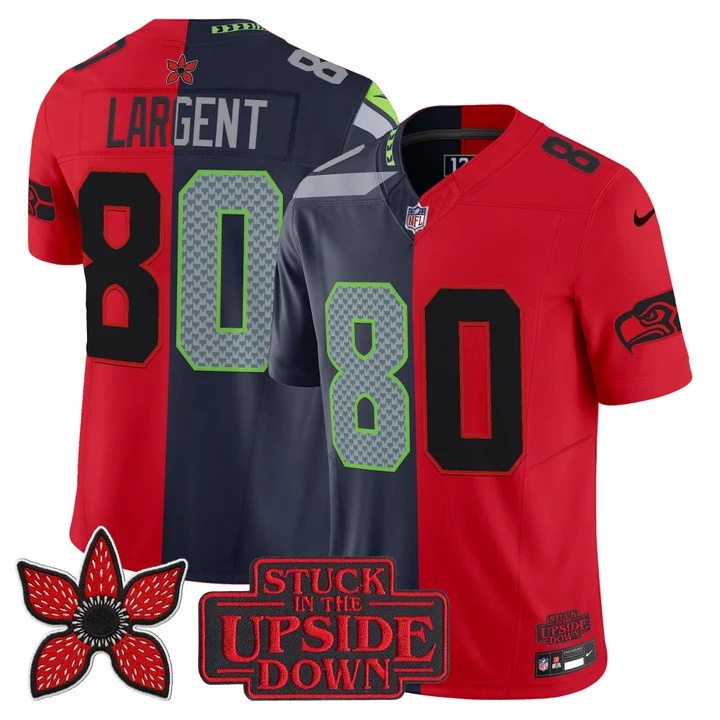 Men's Seattle Seahawks 'Upside Down Edition' Vapor Limited Jersey - All Stitched Steve Largent    80