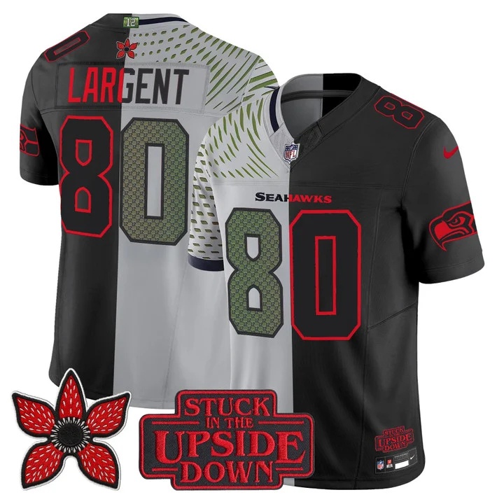 Men's Seattle Seahawks 'Upside Down Edition' Vapor Limited Jersey - All Stitched Steve Largent  80
