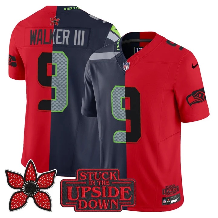 Men's Seattle Seahawks 'Upside Down Edition' Vapor Limited Jersey - All Stitched Walker III    9