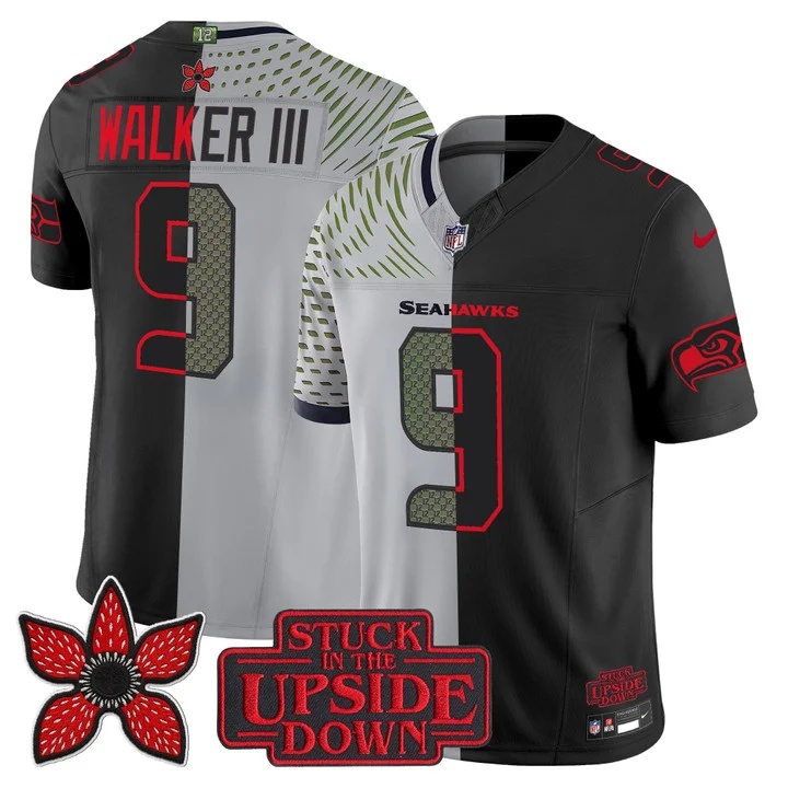 Men's Seattle Seahawks 'Upside Down Edition' Vapor Limited Jersey - All Stitched Walker III 9