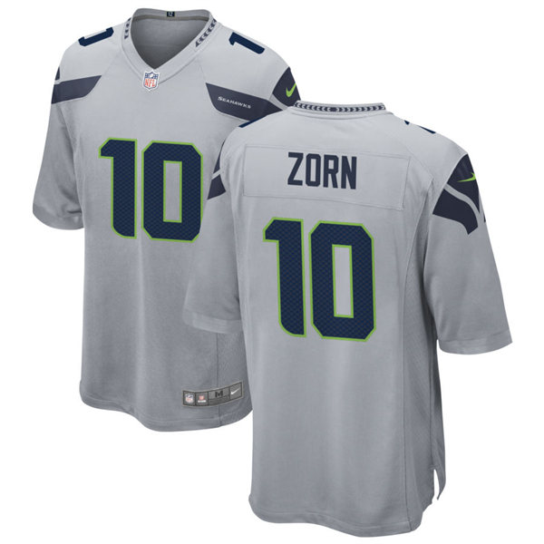 Men's Seattle Seahawks Retired Player #10 Jim Zorn Nike Gray Alternate Vapor Limited Jersey