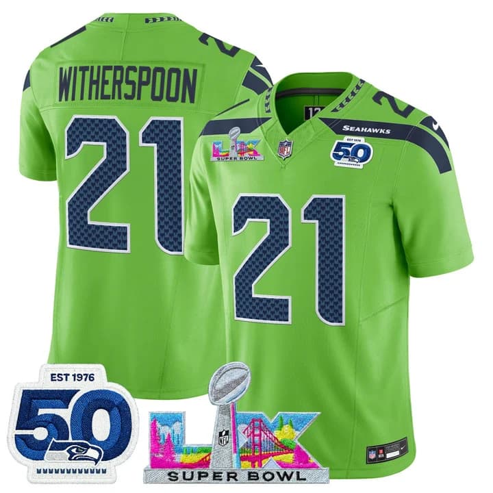 Men's Seattle Seahawks Super Bowl LX & 50th Patch Vapor Limited Jersey - All Stitched Devon  Witherspoon #21