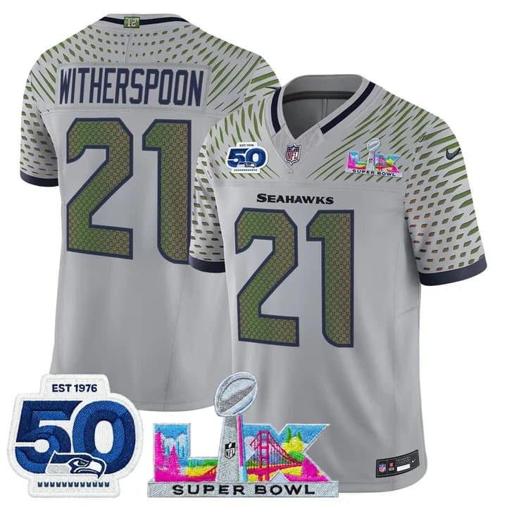 Men's Seattle Seahawks Super Bowl LX & 50th Patch Vapor Limited Jersey - All Stitched Devon Witherspoon      21