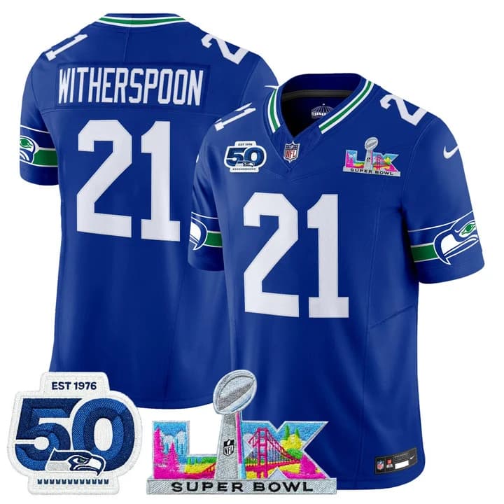 Men's Seattle Seahawks Super Bowl LX & 50th Patch Vapor Limited Jersey - All Stitched Devon Witherspoon # 21