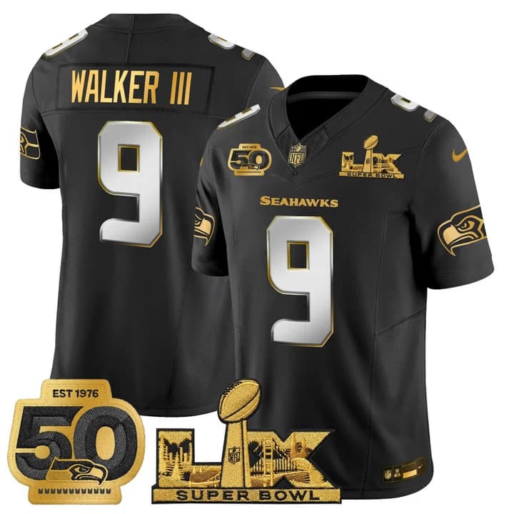 Men's Seattle Seahawks Super Bowl LX & 50th Patch Vapor Limited Jersey - All Stitched Walker III   9