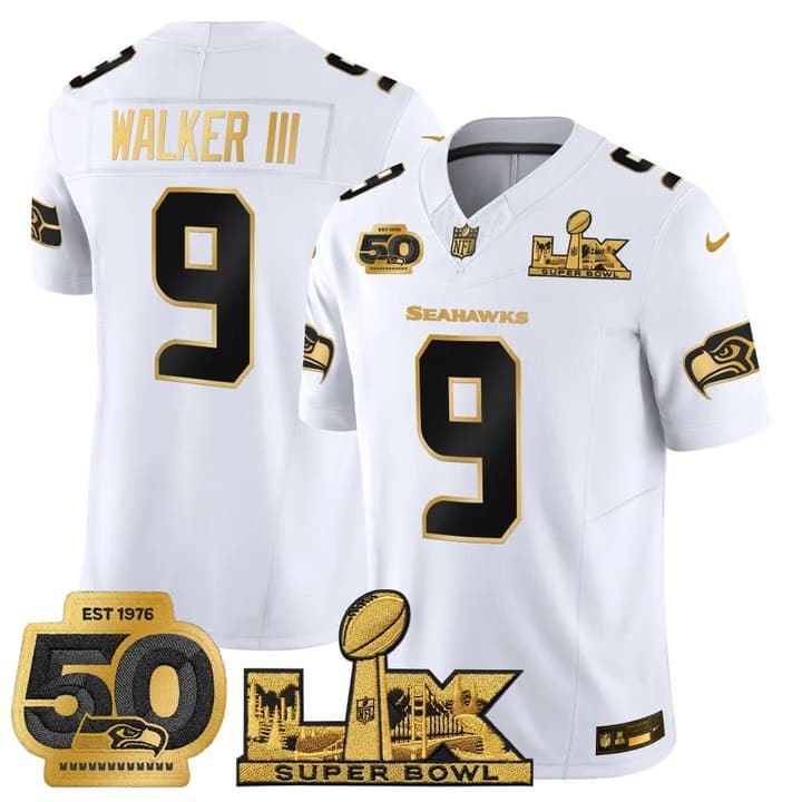 Men's Seattle Seahawks Super Bowl LX & 50th Patch Vapor Limited Jersey - All Stitched Walker III 9