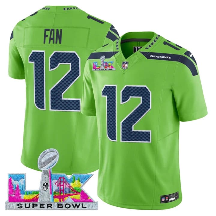 Men's Seattle Seahawks Super Bowl LX Vapor Limited Jersey - All Stitched 12th    Fan