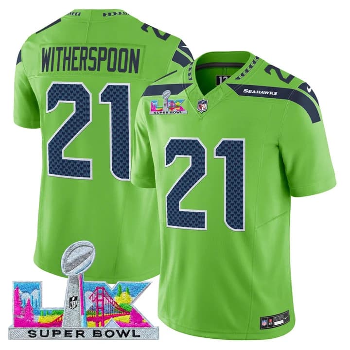 Men's Seattle Seahawks Super Bowl LX Vapor Limited Jersey - All Stitched 21 Devon Witherspoon