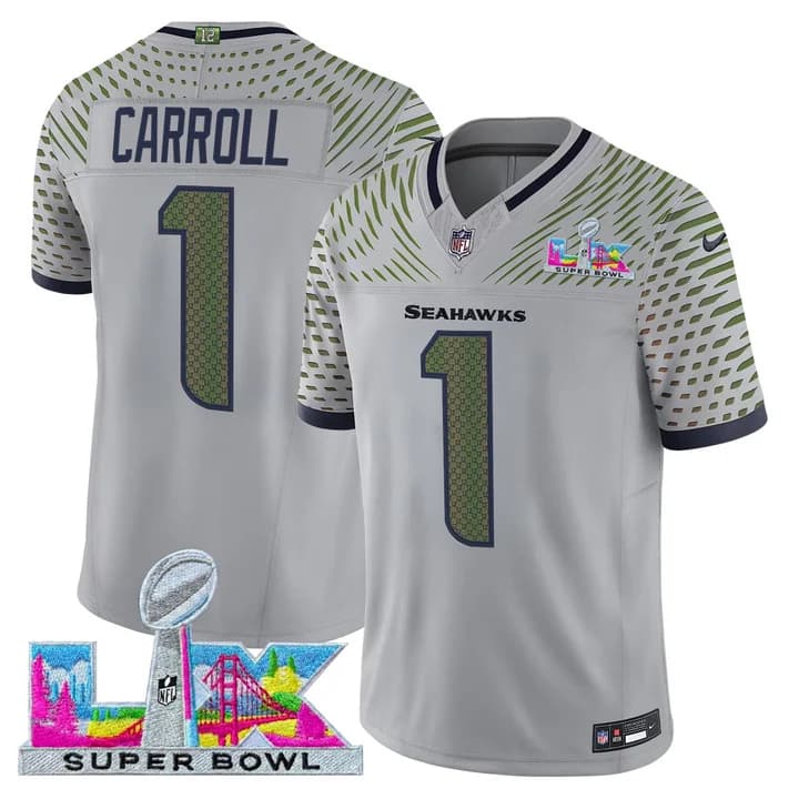 Men's Seattle Seahawks Super Bowl LX Vapor Limited Jersey - All Stitched Pete Carroll