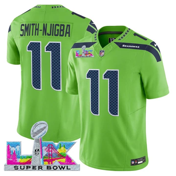 Men's Seattle Seahawks Super Bowl LX Vapor Limited Jersey - All Stitched Smith-Njigba    11