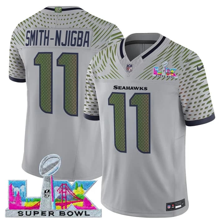 Men's Seattle Seahawks Super Bowl LX Vapor Limited Jersey - All Stitched Smith-Njigba11