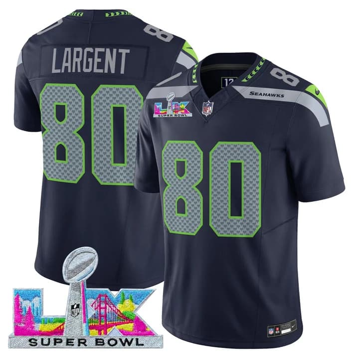 Men's Seattle Seahawks Super Bowl LX Vapor Limited Jersey - All Stitched Steve Largent #80