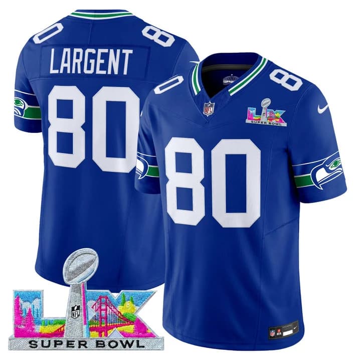 Men's Seattle Seahawks Super Bowl LX Vapor Limited Jersey - All Stitched Steve Largent 80