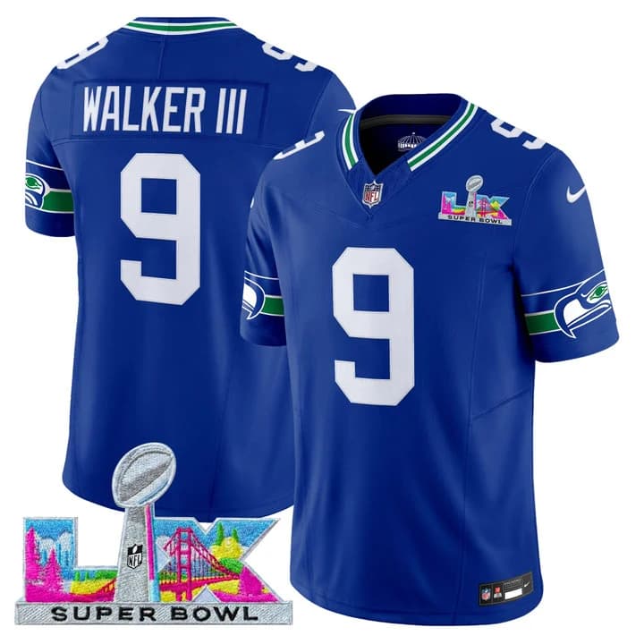Men's Seattle Seahawks Super Bowl LX Vapor Limited Jersey - All Stitched Walker III   9